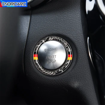 

Car Styling Carbon Fiber Engine Start Stop Ignition Button Circle Decoration For Mercedes Benz C W205 GLC X253 E W213 Class