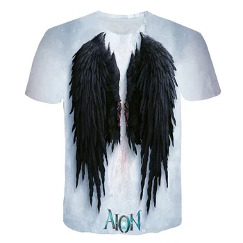 

2019 New Fashion Angel Wing T-shirt Men T-shirt Funny Funny 3D Printed T-shirt Hip Hop Men Summer Street Clothing