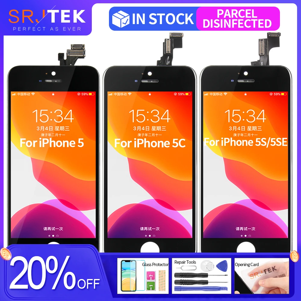 

Display for iPhone 5 5C 5S 5SE SE LCD Display Touch Screen Digitizer Pantalla For iPhone5 iPhone5S iPhone5C Screen Replacement