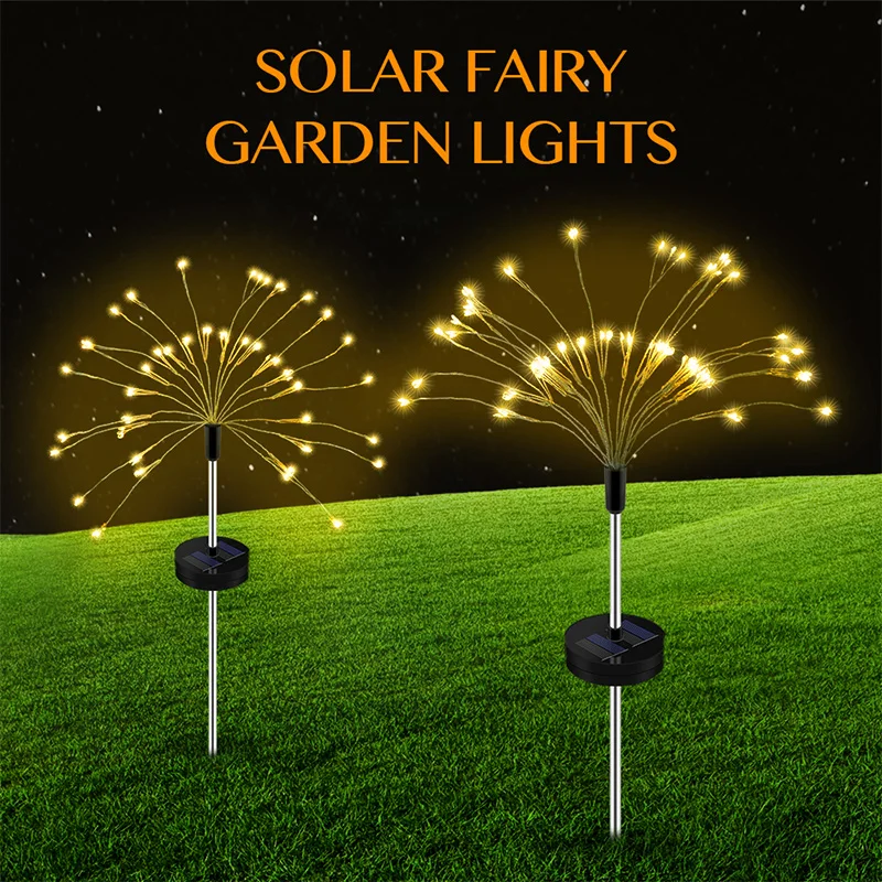 

120 LED Solar Light Eight Function Modes Dandelion Lawn lights / Grass fireworks lamp /outdoor waterproof Solar Garden Light