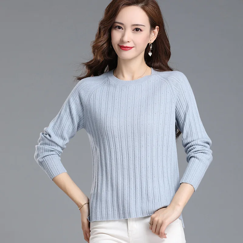 

Sparsil Women Winter 100% Cashmere O-Neck Sweater Base All Match Soft Knitwear Slim Style Soft Warm Fashion Female Knitted Tops