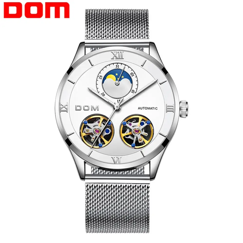 

DOM Automatic Mechanical Watch Men Wristwatch Fashion Luxury Stainless Steel Watch Waterproof 30M Clock Relogio Reloj M-1270D-7M