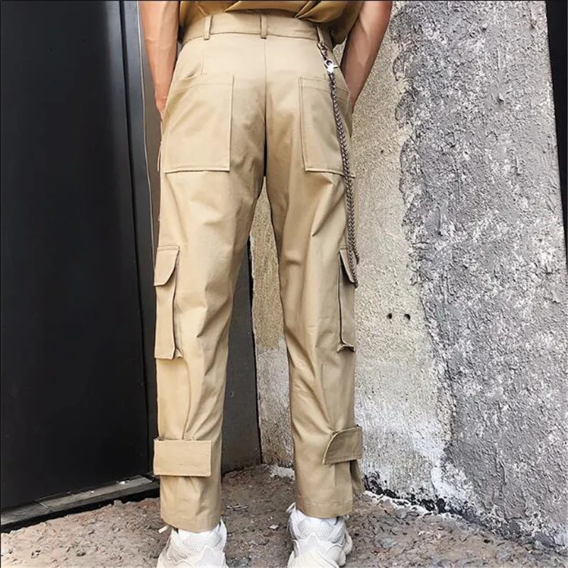 Summer cotton overalls wide leg pants men's trend casual straight tube multi-pocket trousers High quality overalls for me