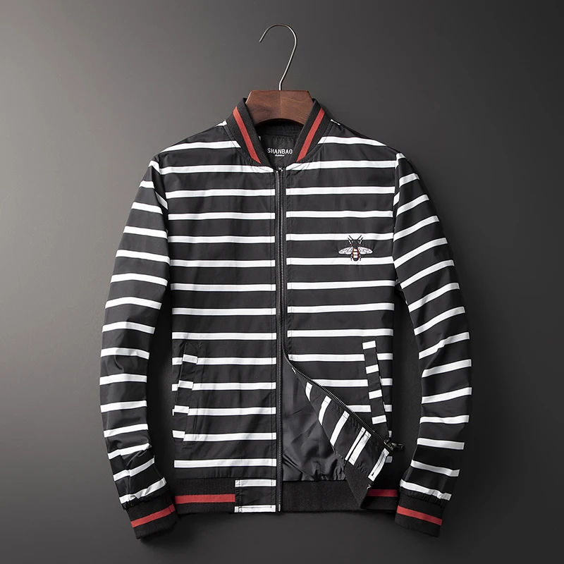 Большой дизайнерский мужской бомбер Famouse бренд полосатый стиль Мужская s Верхняя одежда для бейсбола пальто черный красный M-4XL 5XL 2110