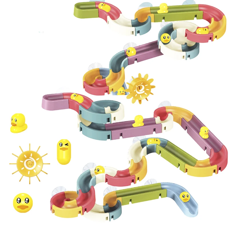 

DIY Baby Bath Toys Wall Suction Cup Track Splicing Blocks Track Bathroom Bathtub Kids Play Water Games Toy Set for Children Kids