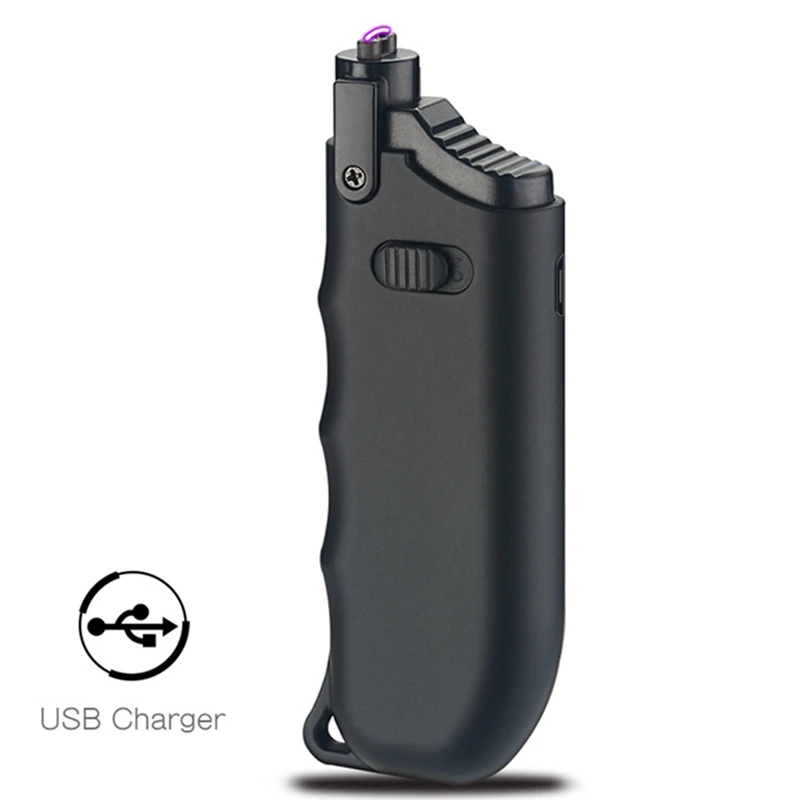 Зажигалка телескопическая дуговая горелка Зажигалка USB Перезаряжаемый защищенный от ветра для курения аксессуары - Цвет: ECI2151BK