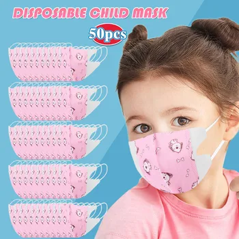 

Disposable Kids Children's Mask Printed Mascarillas Cartoon 3ply Ear Loop Masks 50pcs Hygiene Thicken Masque Free Shipping