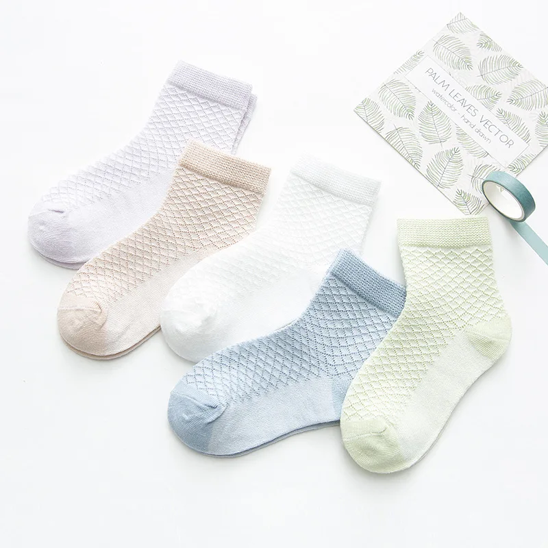 

Summer Fishnet Stockings Spring And Summer Thin Solid Color Baby Socks Rhombus Children's Socks Newgoo First
