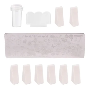 

11pcs Nail Art Decoration Supplies Nail Art Printing Template Set with Stamp