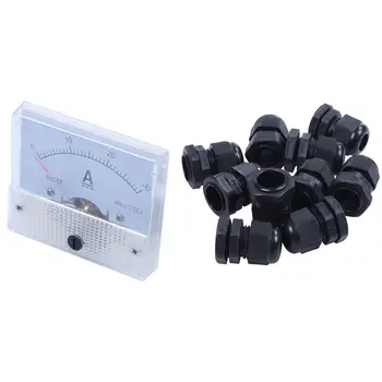

10 Pcs 5 mm - 10 mm Lock, Cable Gland PG11 Plug & 1 Set DC 0-30A Analog Amp Meter Ammeter + 30A 75MV Shunt Resistor