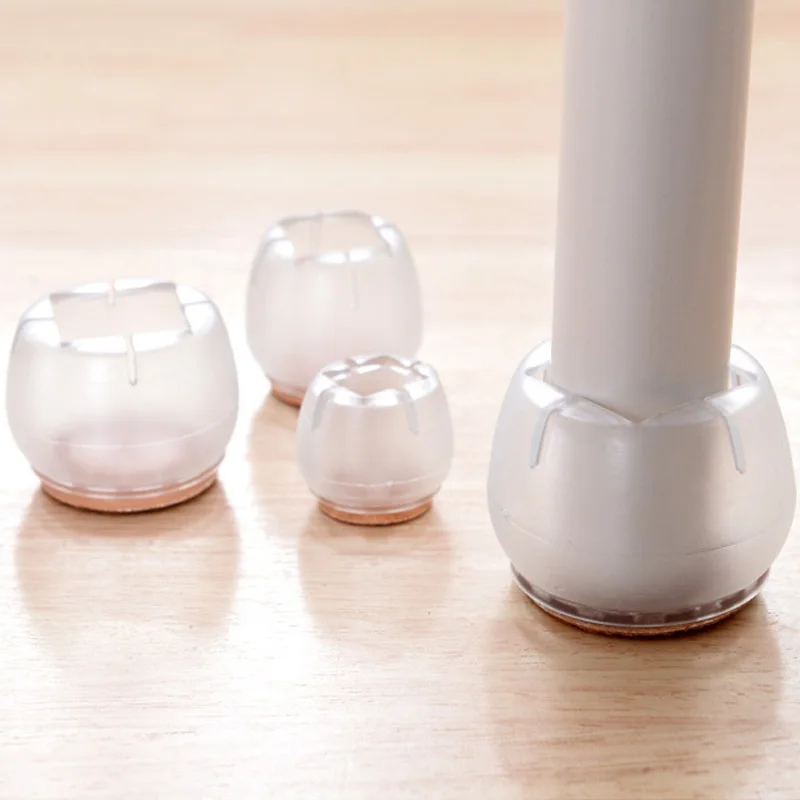 

Chair Leg Caps Floor Protector Round Furniture Table Feet Silicone Covers Anti-Slip Bottom Pad Prevents Scratches Novel D16
