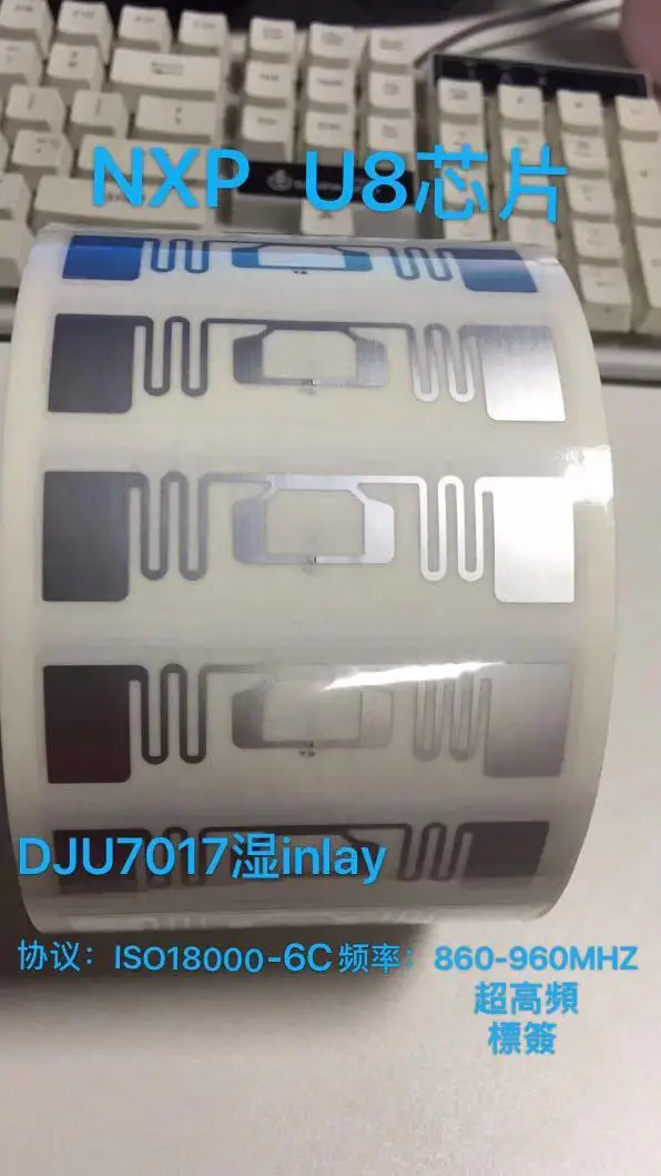 RFID длиннодиапазонные UHF наклейки сухая инкрустация влажная инкрустация бумажные бирки U8 чип - Цвет: Wet inlay