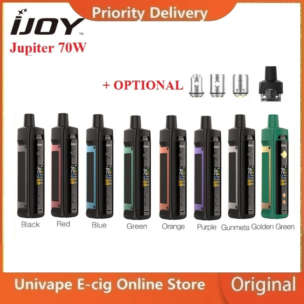 

IJOY Jupiter 70W Pod Kit 5ml Pod 0.96 inch TFT Screen Powered by 18650 Cell No Cell Included Vape Kit Vs Vinci X Mod Kit/ Shogun