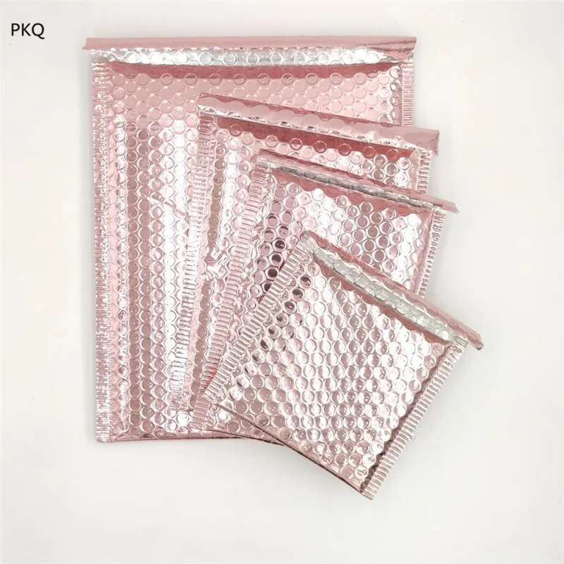 

50pcs 25*30cm Thickened Rose Gold Bubble Envelope Foam Foil Shipping Mailing Bag Bubble Mailer Envelopes for Gift Packaging Bag