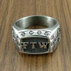 Punk Size 7-15# FTW Mechanical Screw Women's Biker Exquisite 316L Stainless Steel Motorcycle Middle Finger Ring 3