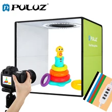 Puluz 30cm lightbox mini dobrável photo studio caixa de luz led fotografia estúdio tiro tenda caixa kit & 6 cor backdrops