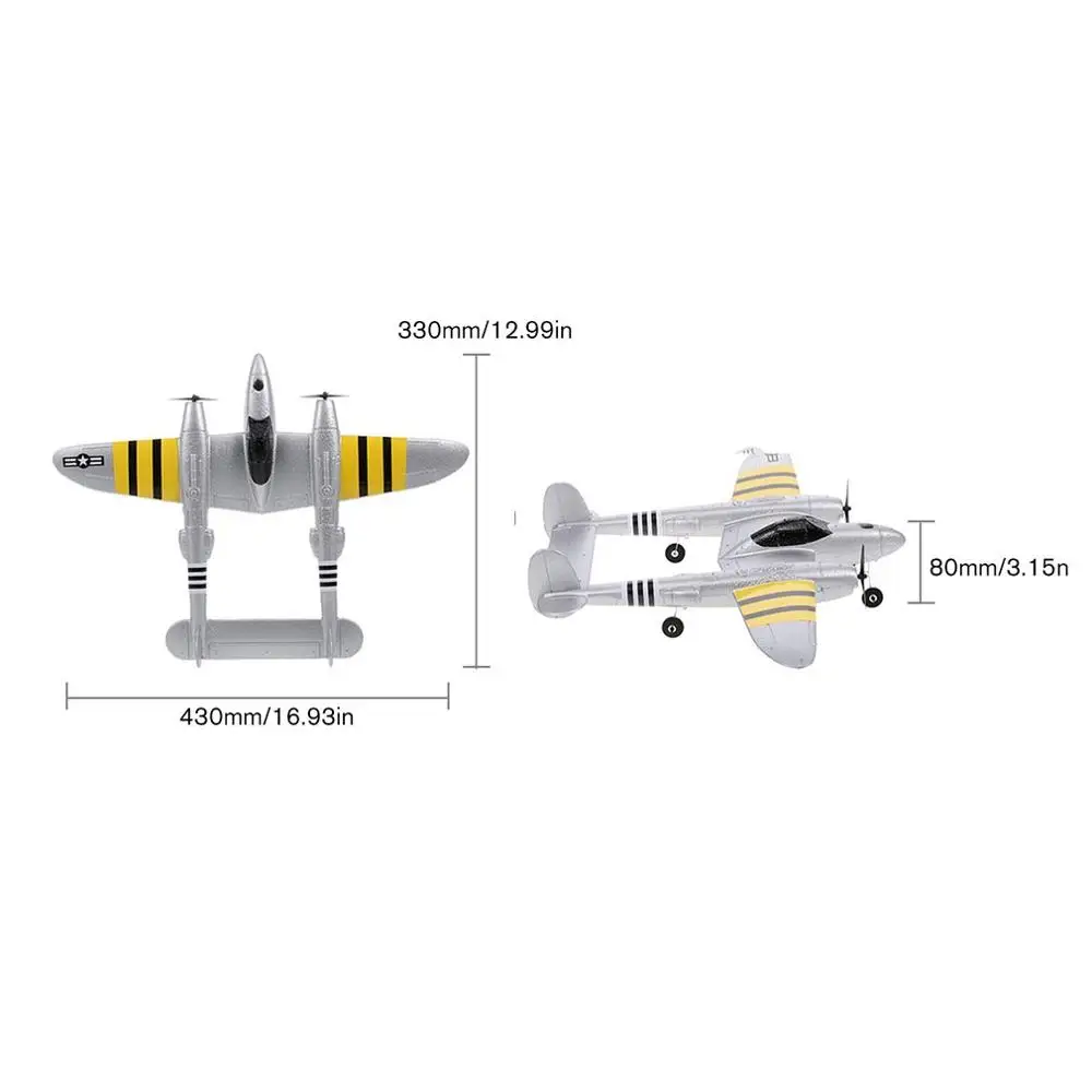 FX816S Второй мировой войны ВВС P 38 RC самолет 2 4 GHz 2CH вертолет с фиксированным крылом