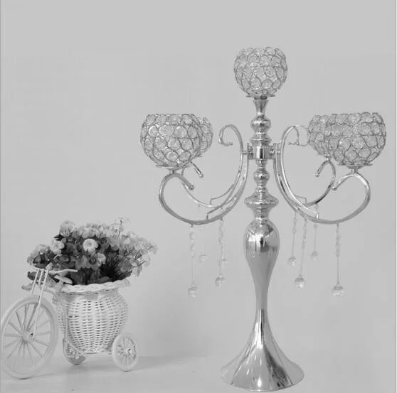 5 Heads Acrylic Candlestick Candle Holder Candlestick walkway stand For Wedding Decoration