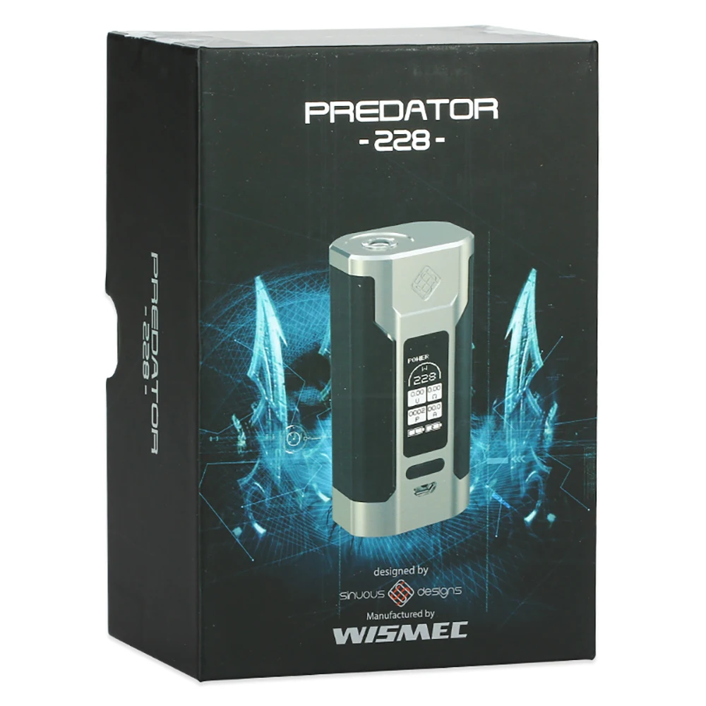 Распродажа WISMEC Predator 228 Вт TC мод с OLED экраном 0 05 18650 Ом Сопротивление НЕТ батарея
