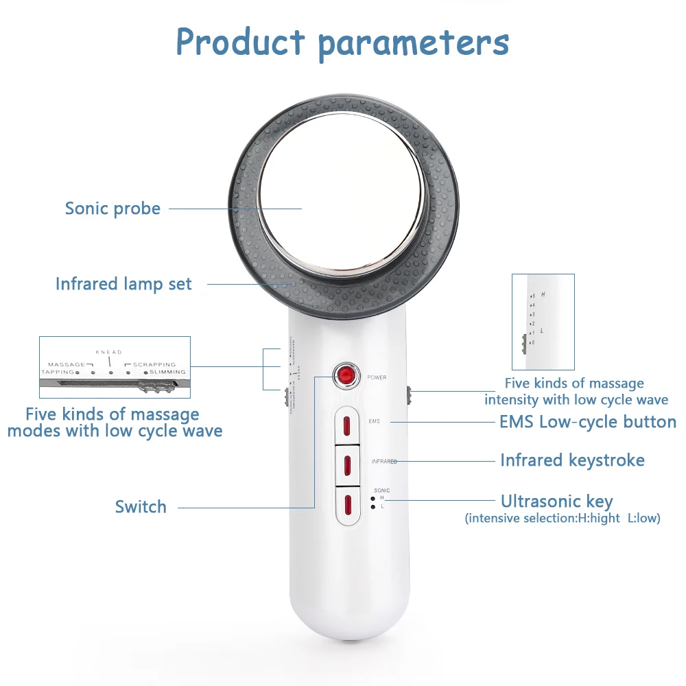 3 in 1 EMS Infrared Ultrasonic Body Slimming Massager Device Ultrasound Lose Weight Fat Burner Cavitation 4
