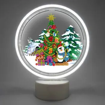 

Diy Shaped Diamond Painting Luminous Diamond Rhinestone Cross Stitch Mosaic Usb Neon Light Decoration Modeling Light Christmas