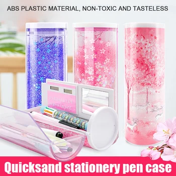 

Quicksand Pencil Case Multifunction Cylindrical Calculator Stationery Pen Holder LFX-ING