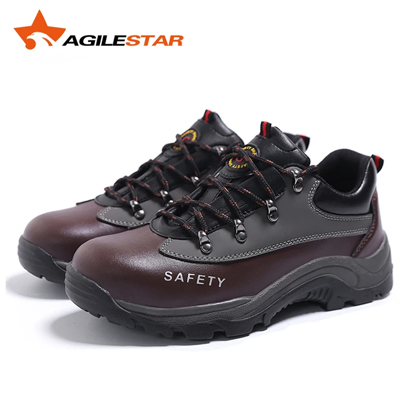 AGILESTAR Summer Steel Toe Anti Smashing Safety Boots Breathable Leather Plate Puncture Proof Slip Resistant Working Shoes | Обувь