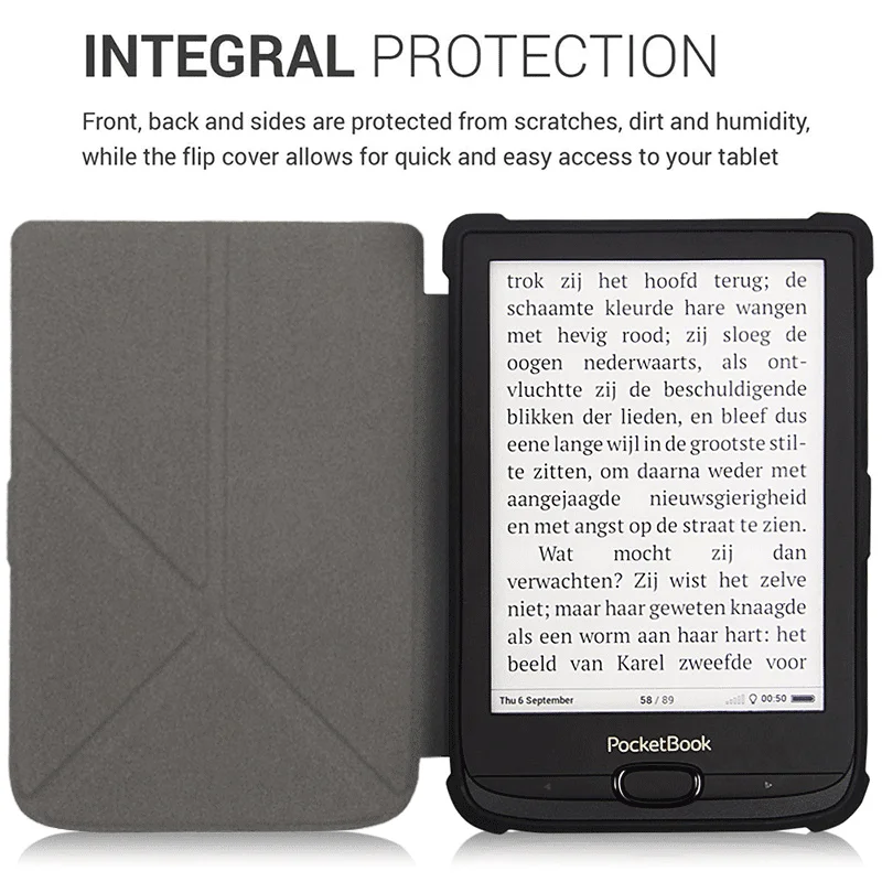 Чехол-подставка оригами для электронных книг Pocketbook 616 627 632, для Pocketbook Touch Lux 4/Basic Lux 2/Touch HD 3 из искусственной кожи и мягкого тпу Shel