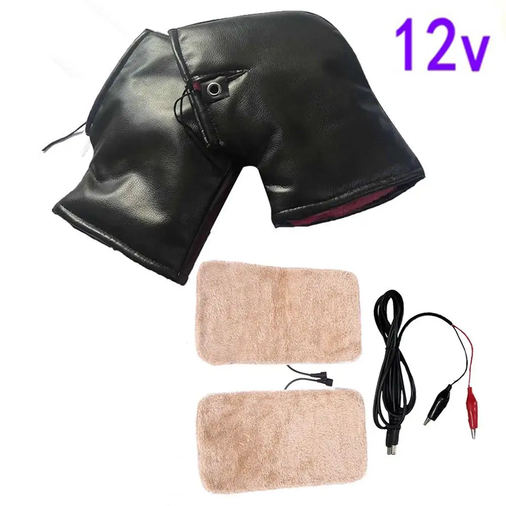 12V Gloves Водонепроницаемый мотоцикл рукоятка халява уха Съемная электрическое отопление теплые перчатки для зимы самокаты для мотоцикла для велоспорта - Цвет: 12V Gloves