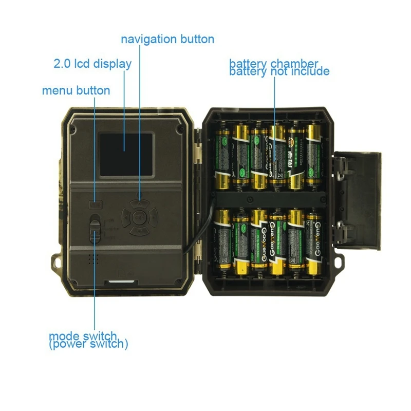 Trail Game Camera, S990 12Mp 1080P Full Hd Hunting Camera 42 Infrared Led Night-Vision Sensor Surveillance 30Fps Digital Wildl