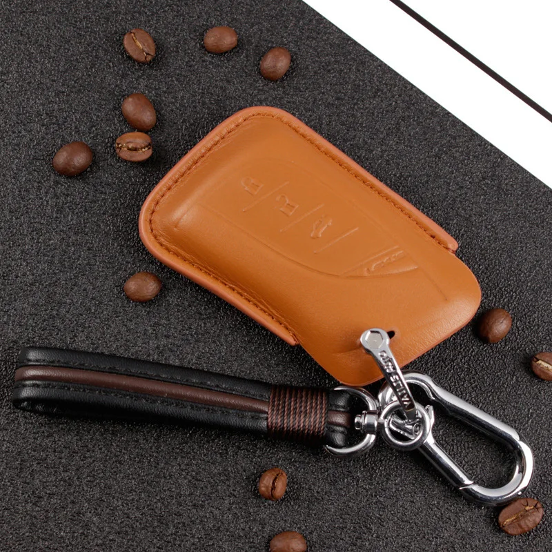 brown set Кожаный чехол для автомобильного ключа для Lexus ES300h ES350 ES200 ES260 LS350 LS500h брелок для автомобиля - Название цвета: brown set