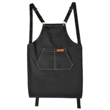 Модный женский мужской фартук для салона-парикмахерской, парикмахерский фартук с карманом, регулируемый хлопковый тканевый фартук для волос