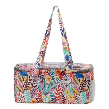 

1Pcs Knitting Tote Bag Maple Leaves Large Capacit for Knitting Needles Yarn 600D Oxford Square Shape Storage Bags 2Colors