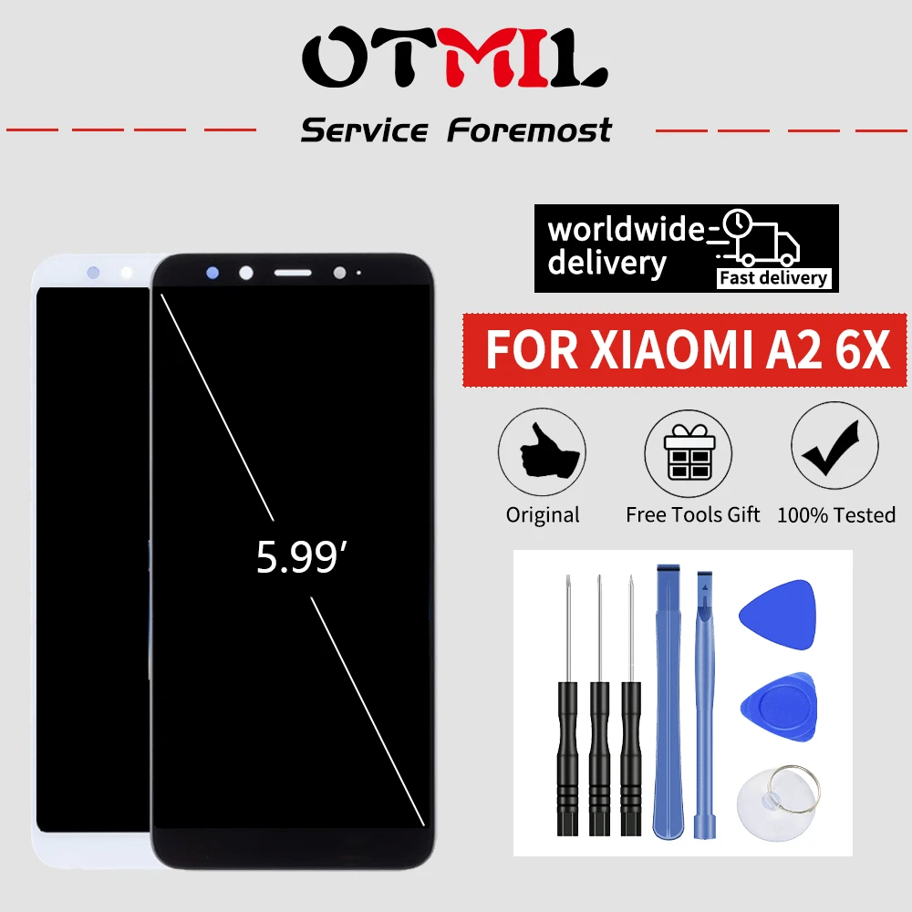 

Original LCD Screen For Xiaomi Mi 6X / A2 5.99 inch Touch screen display Digitizer Assembly Frame with Free Tempered Glass#1