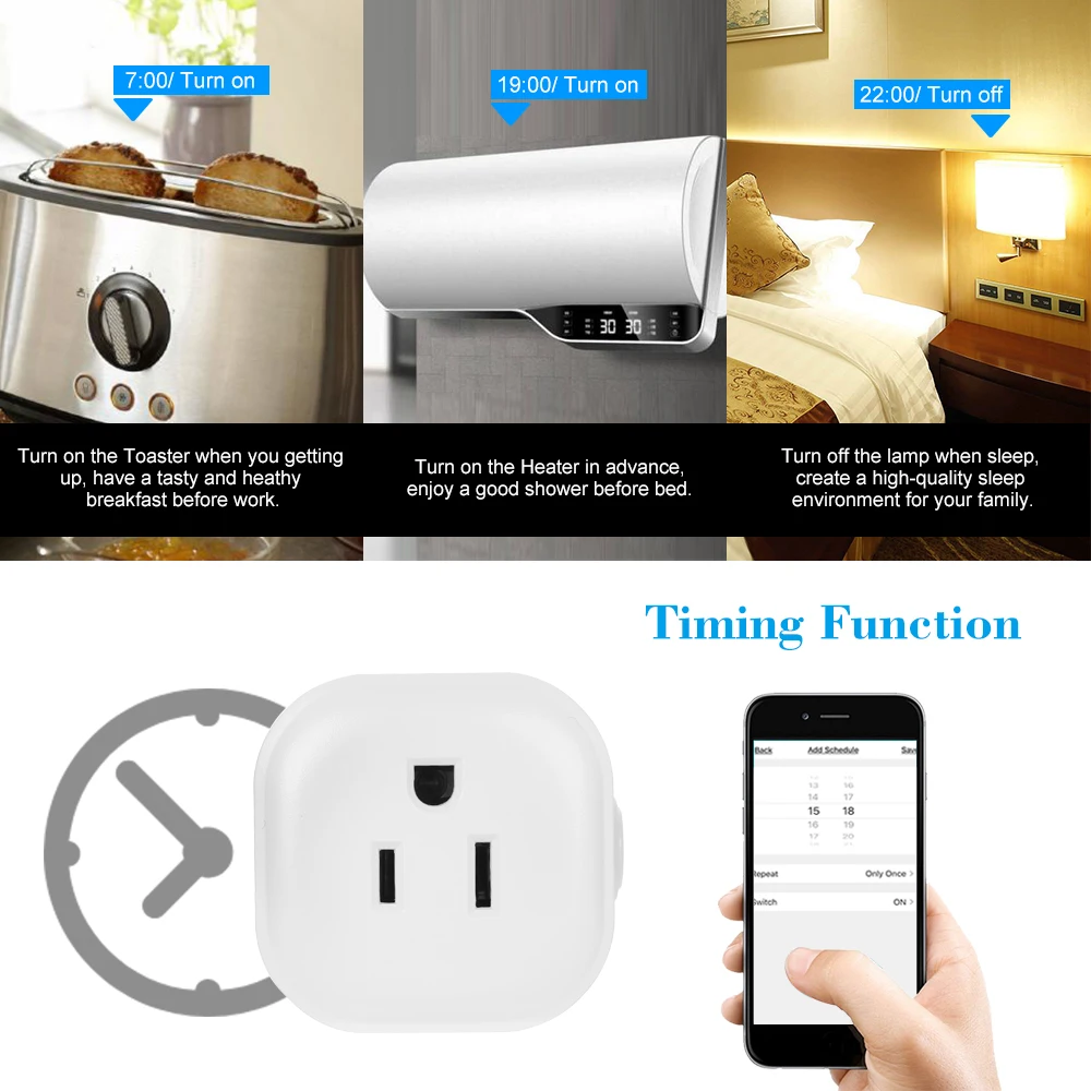 Мини Wifi умная розетка с функцией мониторинга энергии кнопка