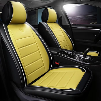 

Pu Leather Car Seat Cover Set Universal Airbag Compatible for Most of Cars Accessories Full Surround Cover