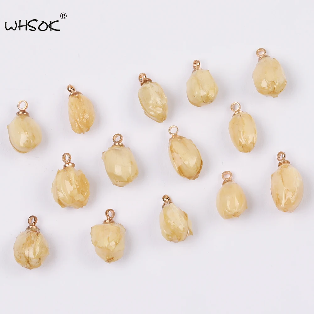 

WHSOK 50Pcs 8*14MM Jewelry Accessories/DIY Earring Making/Jewelry Findings & Components/Natural Flower/Yellow/Charms/Hand Made