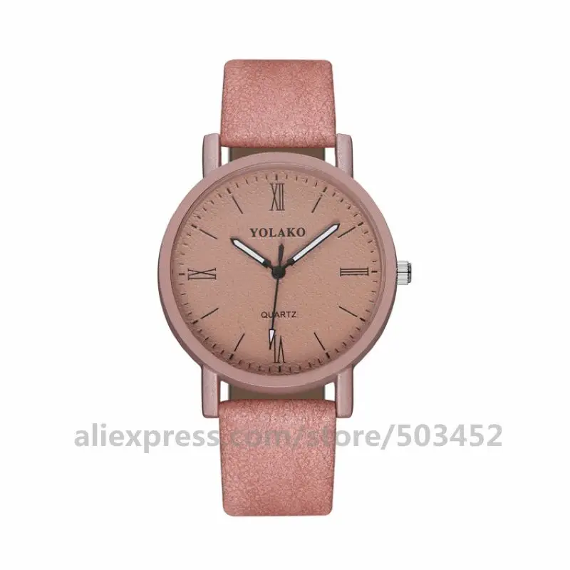 pink 100 шт./лот,, модные Романтические часы с кожаным ремешком, Reloj De Mujer - Цвет: pink