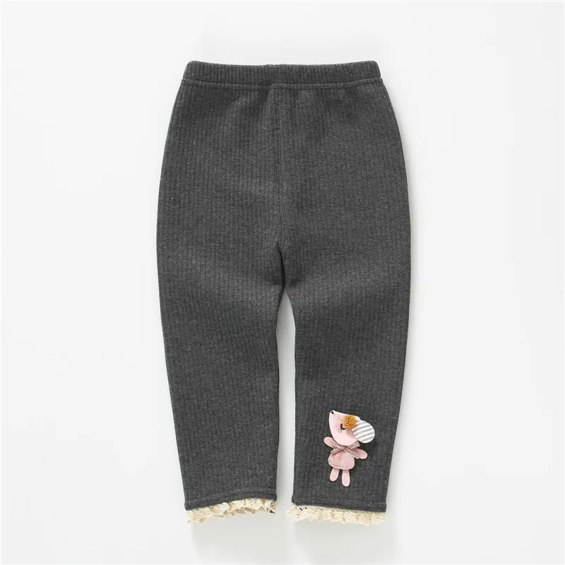 Newborn Baby Pants Baby Girl Pants Winter Plus Velvet Thicken Baby Boy Pants Kids Warmer Leggings Clothes Knitted Trousers - Цвет: Dark gray