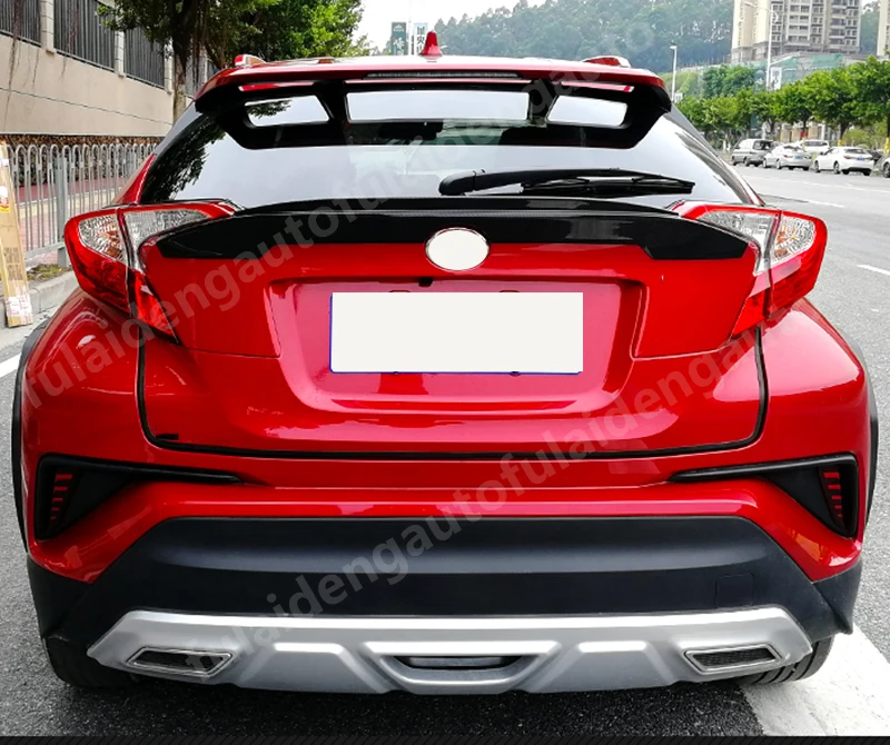 Для Toyota CHR C-HR- карбоновое волокно ABS задний спойлер багажника протектор крыло накладка автомобиля Стайлинг Аксессуары