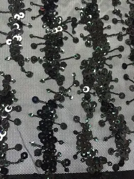 

Gold Black African Lace Fabric 2019 Embroidered Nigerian Wedding Lace Fabric High Quality Sequins French Tulle Lace Fabric