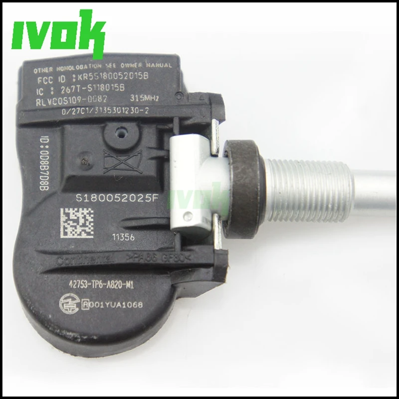 4 шт./лот TPMS датчики для Honda CR-V Accord Acura 42753-TP6-A820-M1 42753TP6A820M1 315 МГц