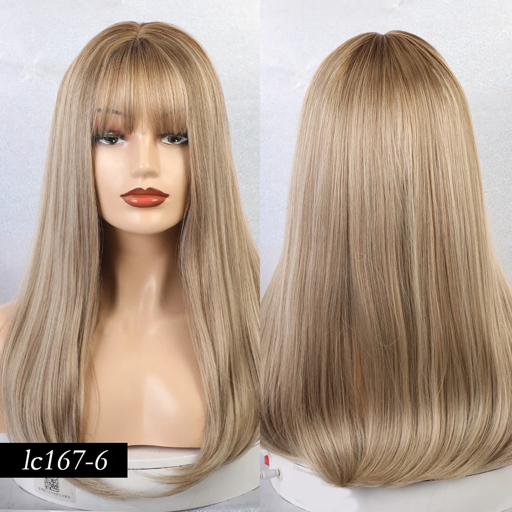 Blonde Unicorn Synthetic Long Silky Straight Hair Dark Root Ombre