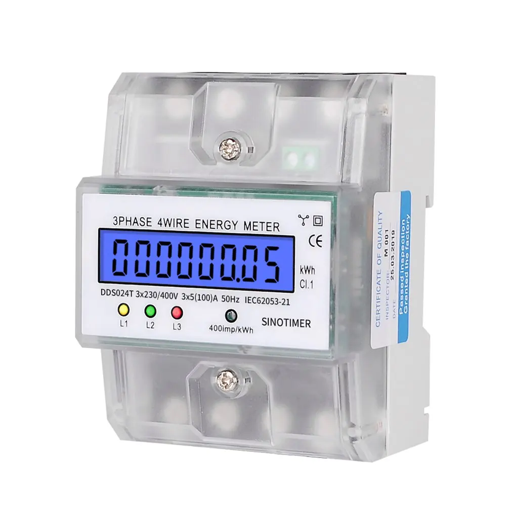 SINOTIMER DDS024T din-рейка 380В 80A 3 фазы 4 провода электронный ватт измеритель мощности Ватт
