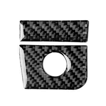 

Black Real Carbon Fiber Inner Storage Box Handle Cover Trim For Ford Mustang