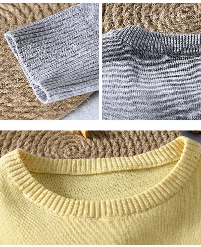 Осень и зима мужской свитер круглый вырез вышивка Тонкий хлопковый свитер для мужчин с длинными рукавами свитера мужской свитер