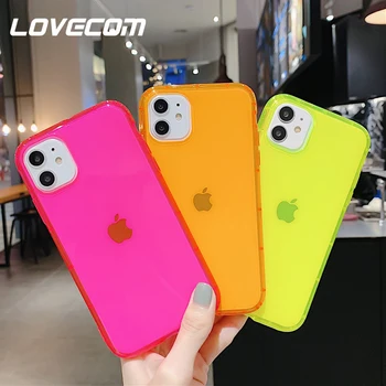 

LOVECOM Fluorescent Color Shockproof Phone Case For iPhone 11 Pro Max XR X XS Max 7 8 Plus Neon Case Soft TPU Clear Phone Cover