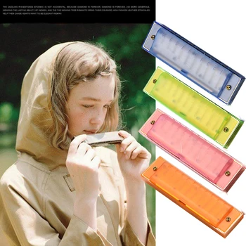 

Kid'S Funny Toys 4 Pcs Kids Plastic 10 Hole Harmonica Diatonic Harp Music Instrument Toys Preschool Musical Learning Toy
