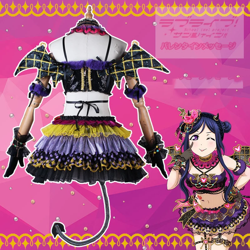 Индивидуальный размер Lovelive Sunshine Aqours демон маленький костюм для косплея дьявол Kanan Matsuura Лолита Платье Аниме наряд всех членов