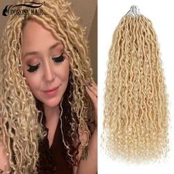 INS FACING Synthetic Crochet Hair River Goddess Faux Locs Wavy With Curly Hair In Middle And Ends Boho14 18 Inch Hair Extensions